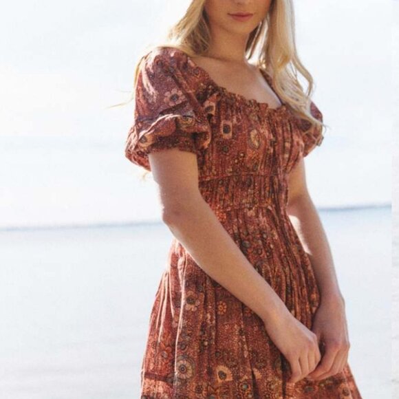 Ulla Johnson dress size 4 Juniper Puff Sleeve Mini Dress in Rosebud Crimson - Picture 1 of 8